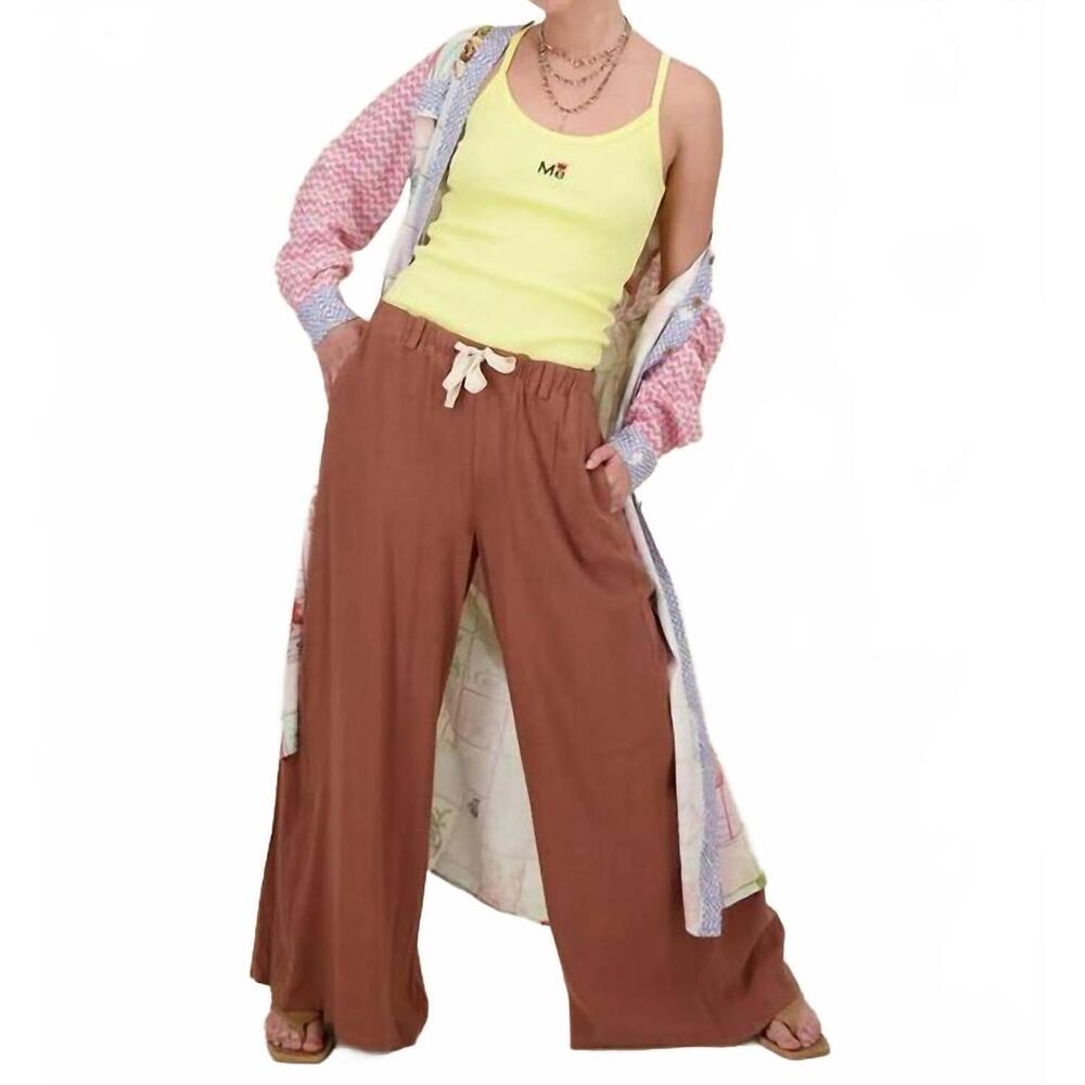 NEW ME369 ariel wide leg pant in brown